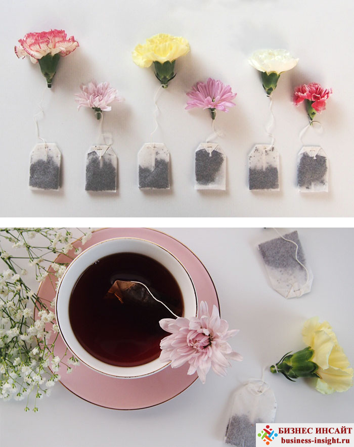 Креативные чайные пакетики Цветок