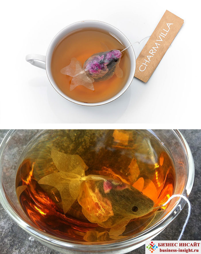 Креативные чайные пакетики Золотая рыбка