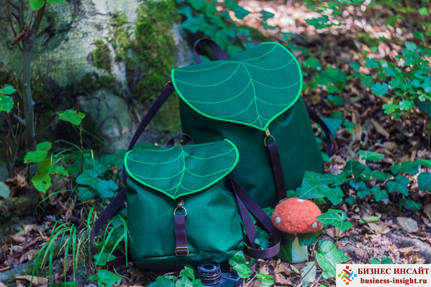 Рюкзаки и сумки в виде листьев