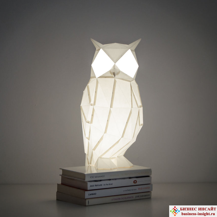 Лампа в виде животного в стиле оригами