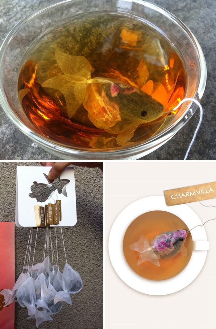 1. Чайный пакетик в виде золотой рыбки