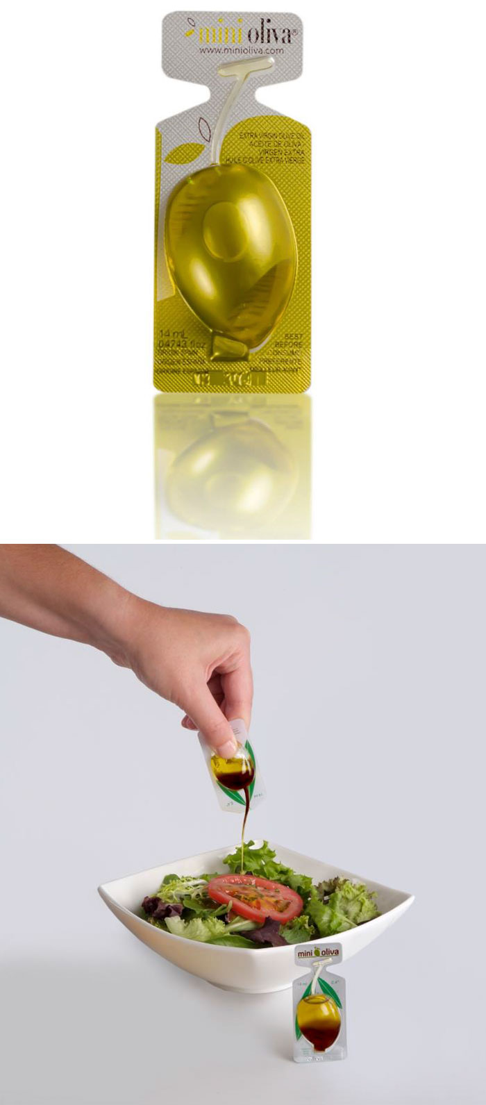 46. Упаковка оливкового масла в виде оливки